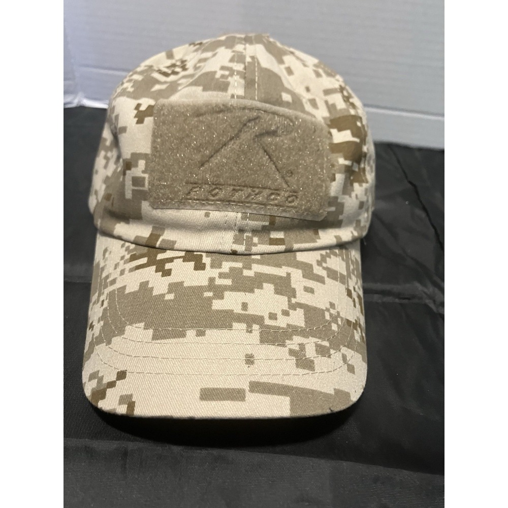 Desert Digital Tan Camouflage Tactical Operator Cap - Patch Area Baseball Hat